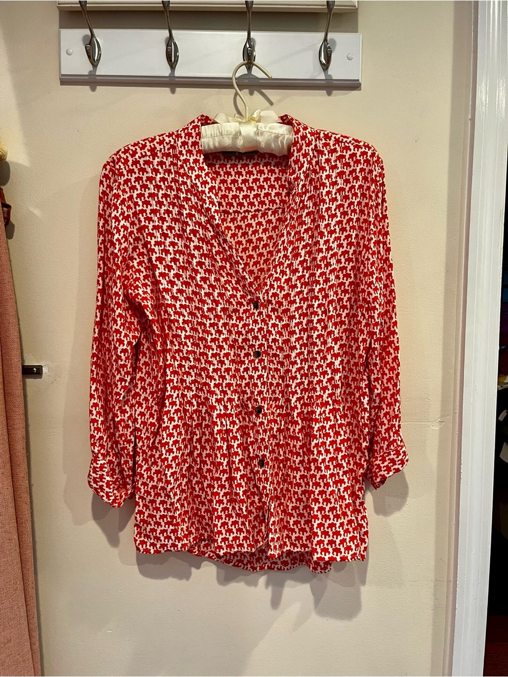 Rock Flower Paper pink abstract print blouse size S